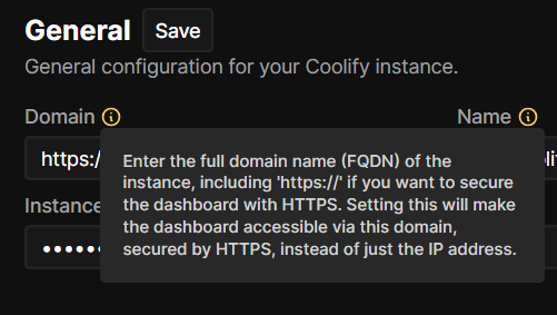 Coolify configuration for wildcard domain