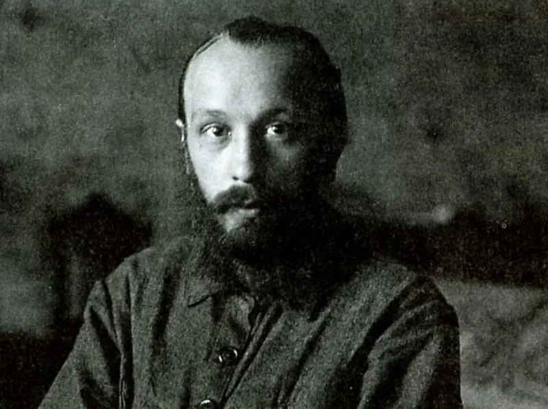 Black and white photo of Mikhail Bakhtin.