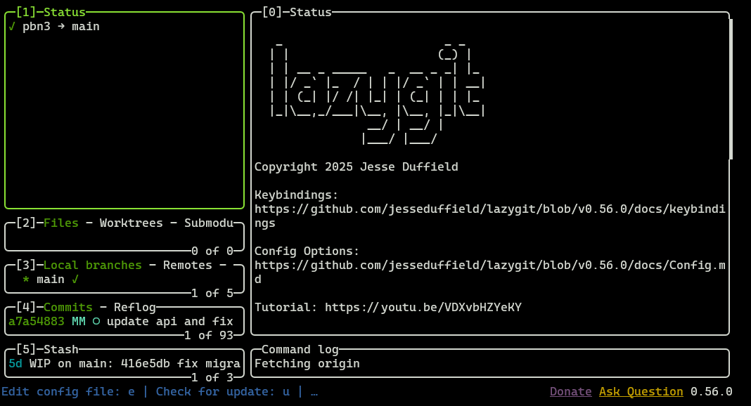 Lazygit interface